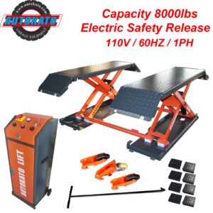 8000 lbs. Electric Lock Release  Scissor Lift (110v or 220v) (KT-X85)