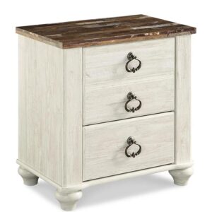 ASHLEY Willowton 2 Drawer Nightstand Two-Tone