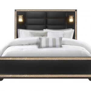 GLOBAL Blake King Headboard/Footboard/Slats Black/Gold