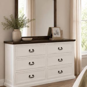 TEXAS RUSTIC Roma 6 Drawer Dresser Clay