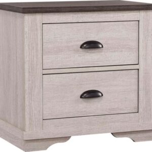 CROWNMARK Coralee 2 Drawer Nightstand Chalk/Grey