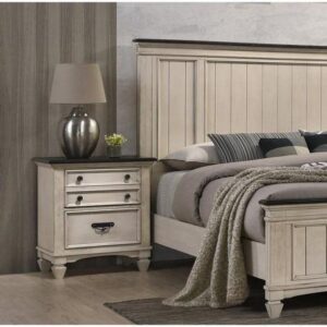 CROWN MARK Sawyer 2 Drawer Nightstand Two Tone