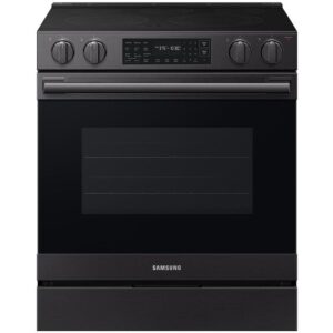 SAMSUNG BESPOKE 6.3 Cubic Foot Slide-In Electric Range Matte Black Steel