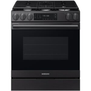 SAMSUNG BESPOKE 6.0 Cubic Foot Slide-In Gas Range Matte Black Steel