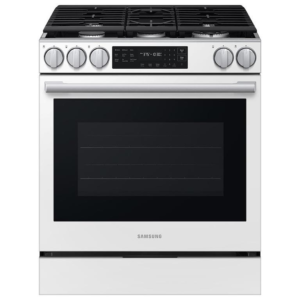 SAMSUNG BESPOKE 6.0 Cubic Foot Slide-In Gas Range White Glass