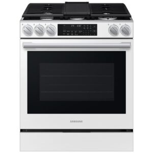 SAMSUNG BESPOKE 6.0 Cubic Foot Slide-In Gas Range White Glass