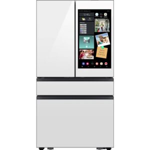 SAMSUNG BESPOKE 23 cu. ft. Bespoke Counter Depth 4-Door French Door Refrigerator White Glass