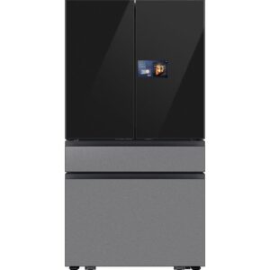 SAMSUNG BESPOKE 23 cu. ft. Counter Depth 4-Door French Door Refrigerator Charcoal Glass and Stainless Steel