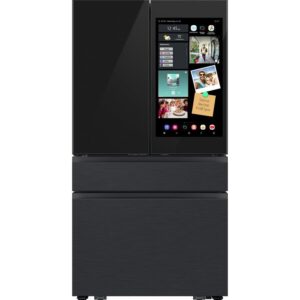 SAMSUNG BESPOKE 29 cu. ft. Bespoke 4-Door French Door Refrigerator Charcoal Glass and Matte Black Stainless
