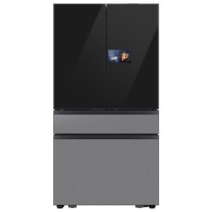 SAMSUNG BESPOKE 29.0 Cu. Ft. 4-Door French Door Refrigerator Charcoal Glass Top and Stainless Steel